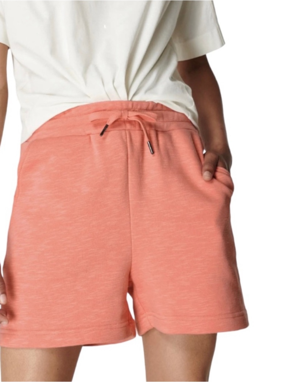 Sweaty Betty Essentials Long Line Cotton Shorts Coral Pink Size XXS
